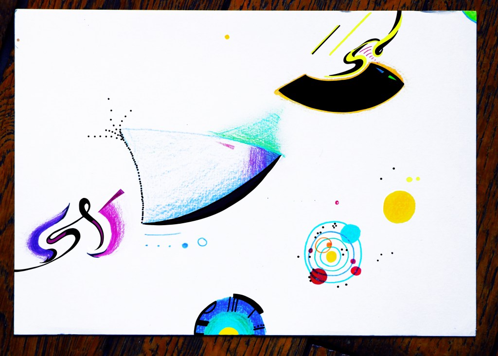 Série Soft Worlds – Dessins à l&rsquo;acrylique et au crayon de&nbsp;couleur